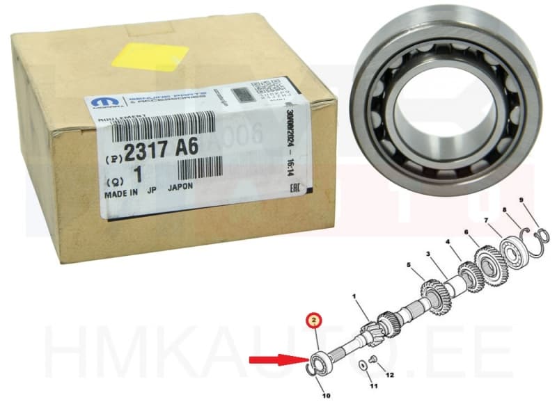 Käigukasti laager 30x58x18/20 OEM Citroen C-Crosser, Peugeot 4007, Mitsubishi Outlander