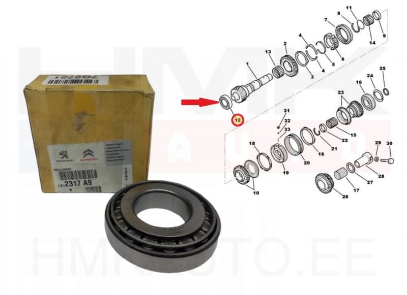 Käigukasti laager 35x72x18,25 OEM Citroen C-Crosser, Peugeot 4007, Mitsubishi Outlander