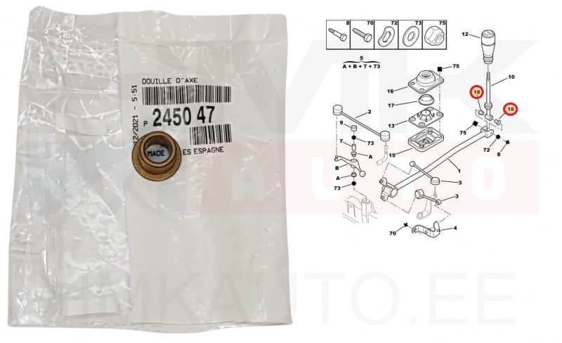 Käiguhoovastiku puks OEM Peugeot/Citroen