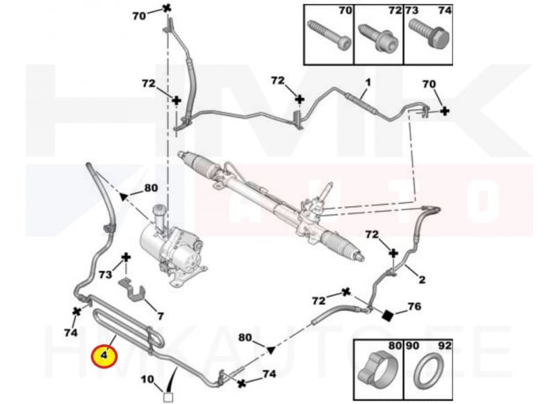 Roolivõimendi toru (radiaator) OEM Peugeot 407