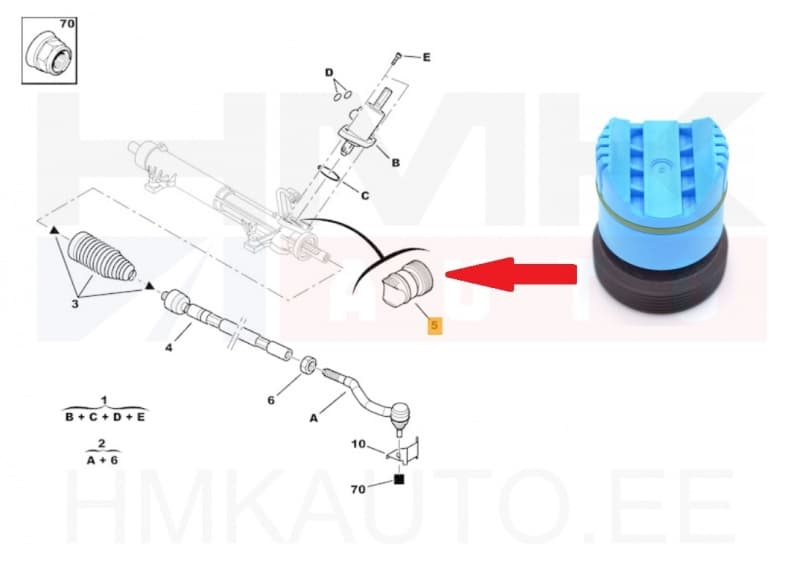 Roolilati juhttald OEM Citroen C5/Peugeot 406
