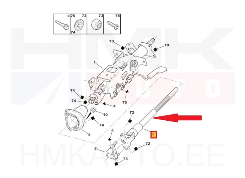 Roolisamba kardaanliigend OEM Peugeot 607