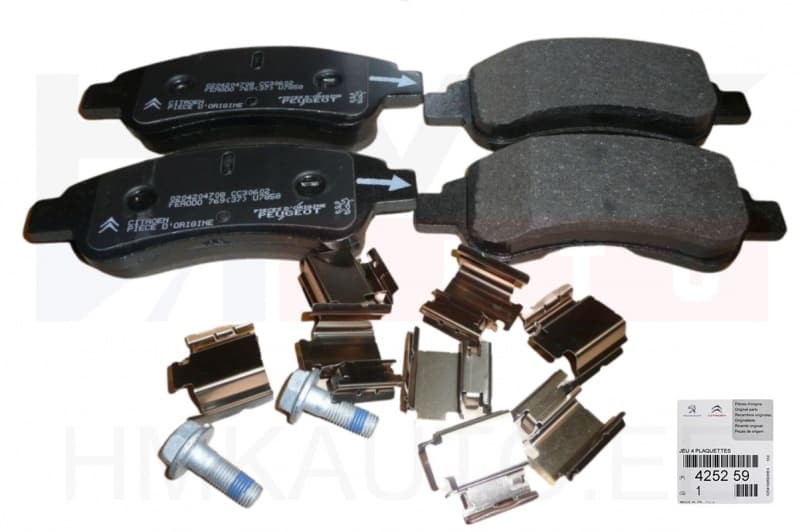 Piduriklotside komplekt eesmine OEM Citroen Berlingo, C2, C3, C4, Xsara Picasso/Peugeot Partner, 1007, 2008, 206, 207, 208, 301, 307