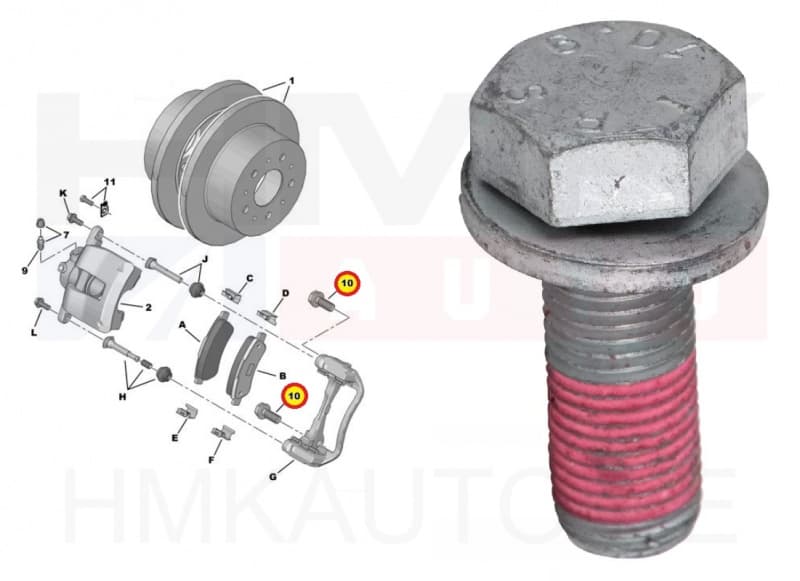Pidurisadula polt M14x1,50-L38 OEM Jumper/Boxer/Ducato