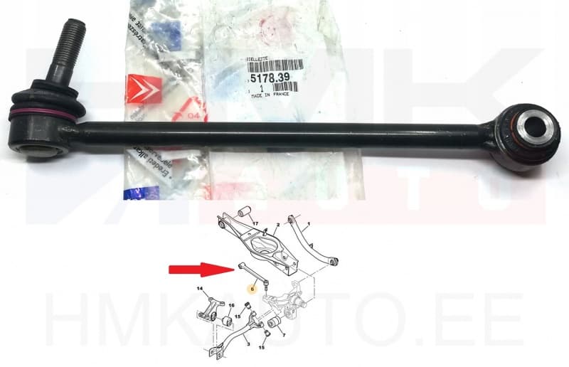 Tagasilla reguleervarras OEM Peugeot 406