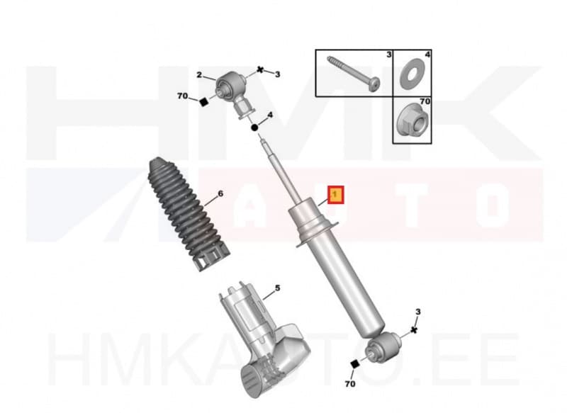 Amortisaator tagumine OEM Peugeot 407