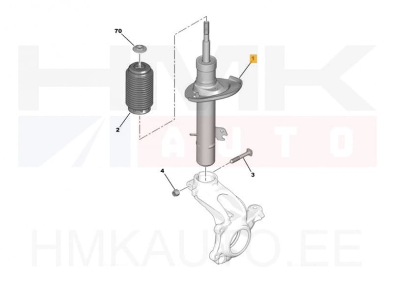 Amortisaator eesmine vasak OEM Peugeot 207