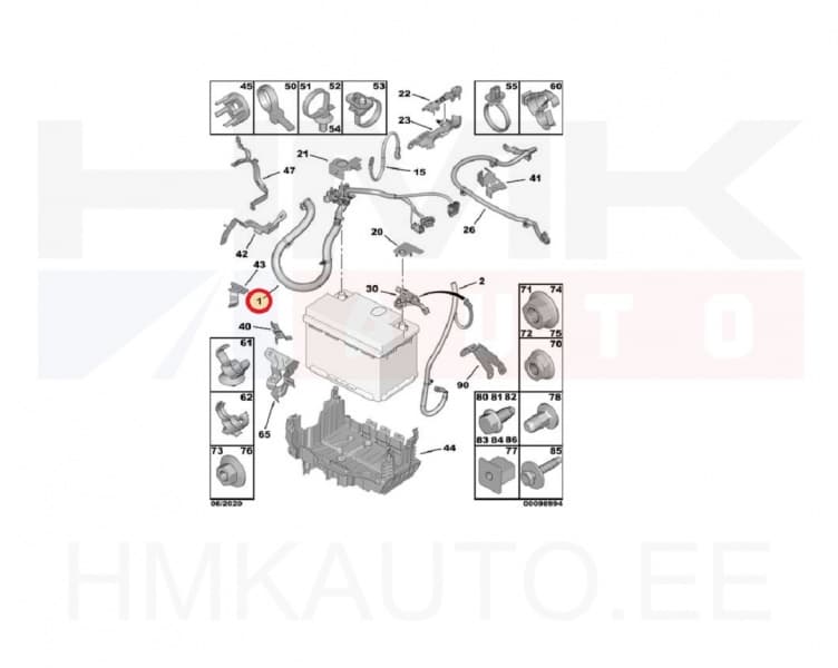 Aku juhtmestik " + " OEM Peugeot 508