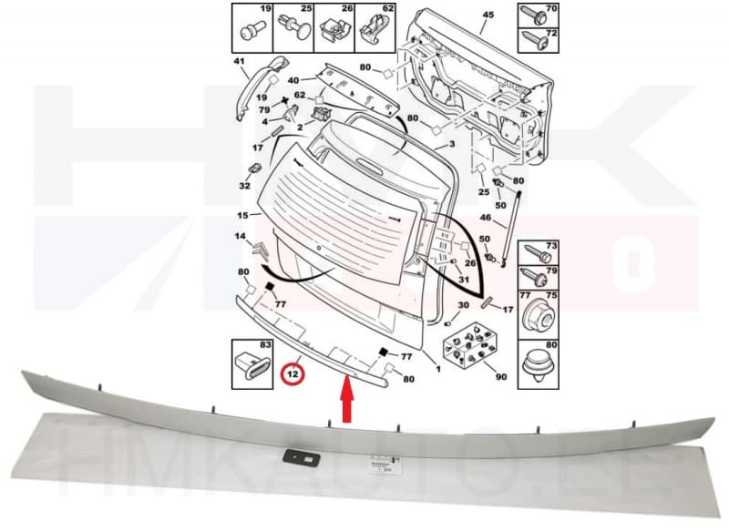 Numbritulede katteliist OEM Citroen C4 Picasso 06-Kombi