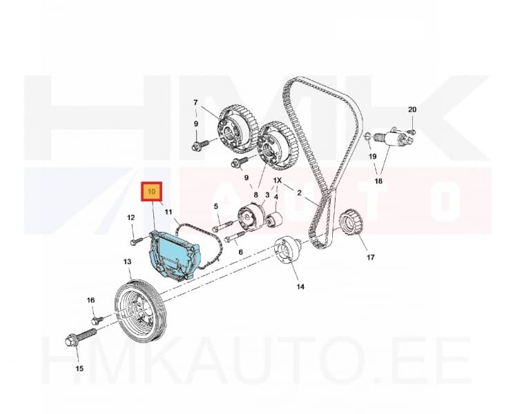 Mootori otsakaas OEM Citroen/Peugeot 1,0-1,2