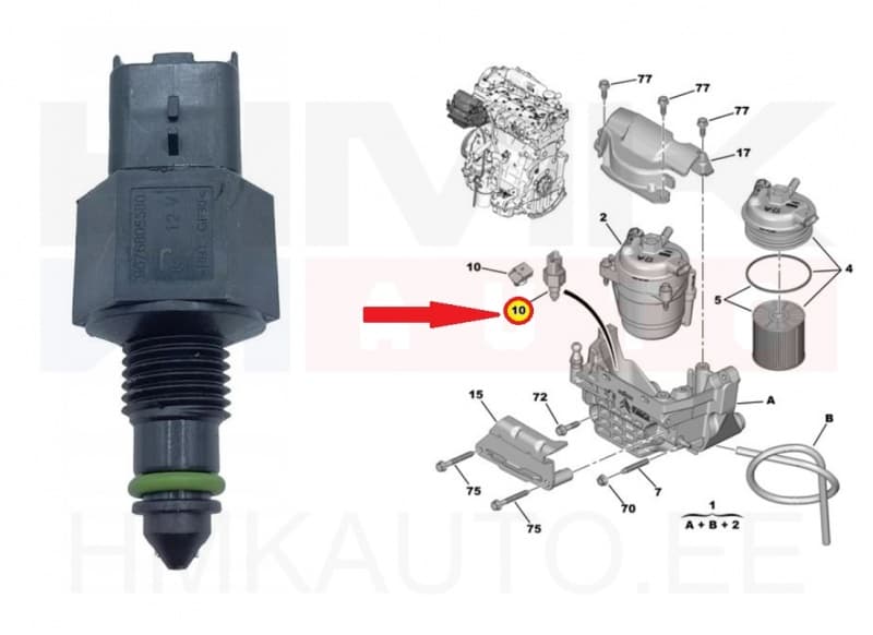 Kütusefiltri veeandur OEM Citroen/Peugeot