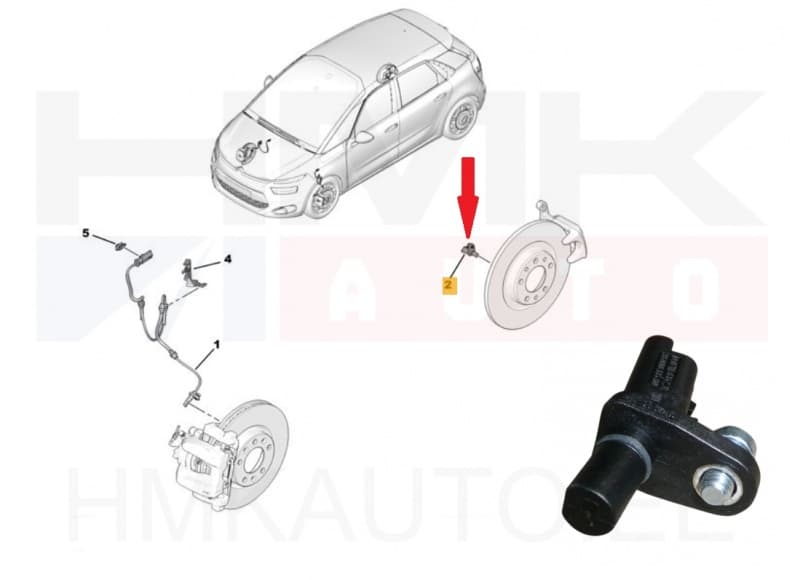 ABS andur tagumine OEM Peugeot 308,3008,5008/Citroen C4 Picasso
