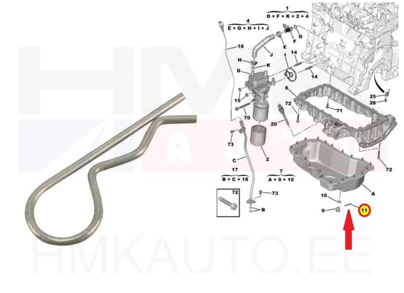 Õlivanni korgi splint OEM Citroen/Peugeot 2,0BlueHDi
