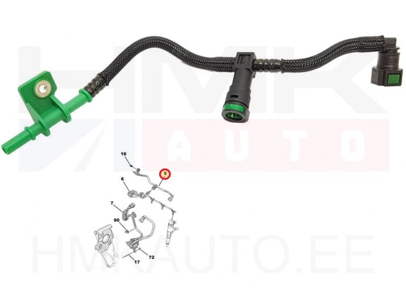 Kütuse tagasivoolutoru OEM Citroen/Peugeot 1,6BlueHDI Euro6