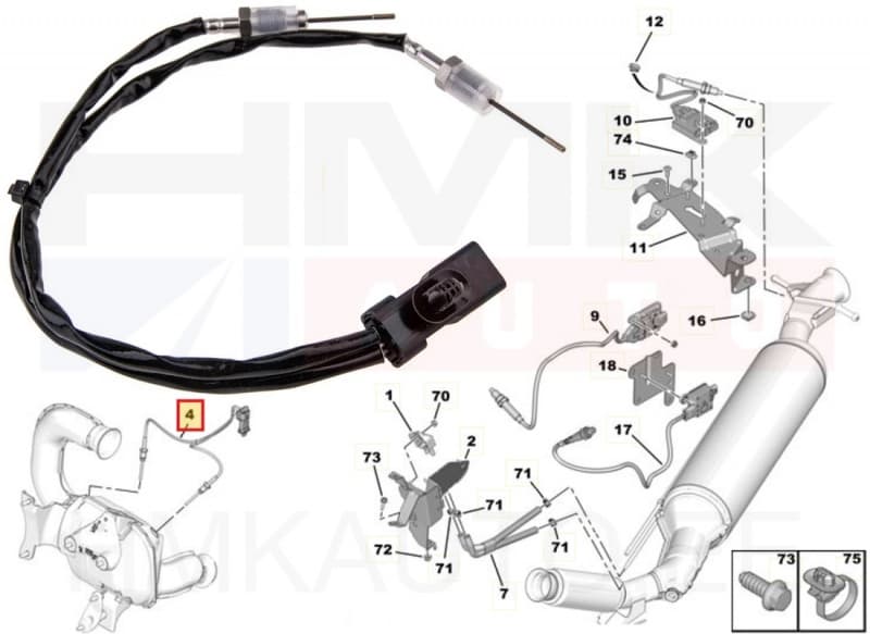Väljalaskegaaside temperatuuri andurite komplekt OEM Citroen/Peugeot 2,0BlueHDi