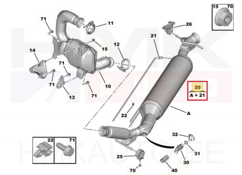 Tahmafilter(DPF/FAP) OEM Jumpy/Expert 2,0HDi DW10FC/D 2016-19