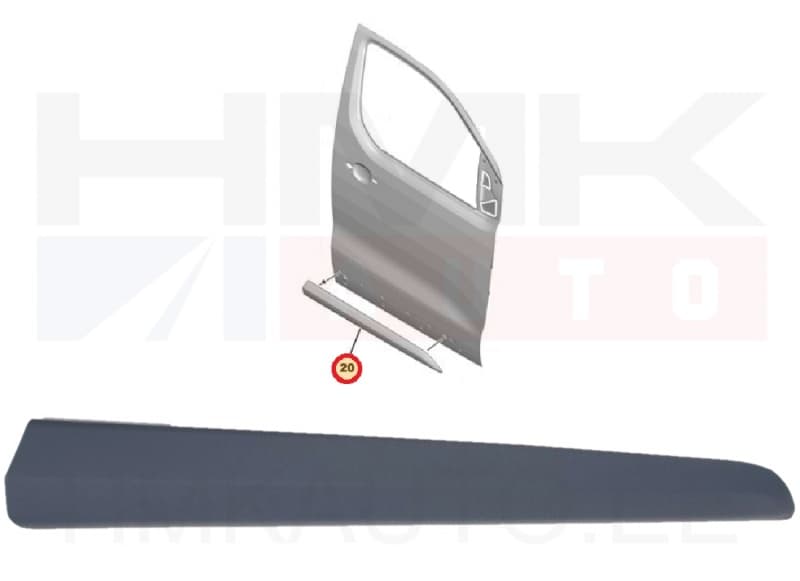 Esiukse liist parem OEM Jumpy/ExpertProace 2016- (värvitav)