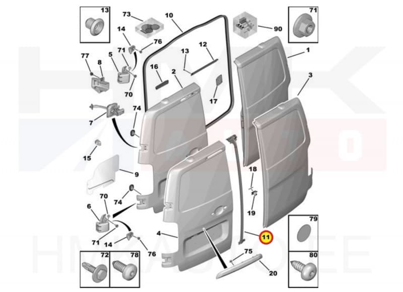 Tagauste vaheline tihend OEM Citroen Jumpy/Peugeot Expert 2016-