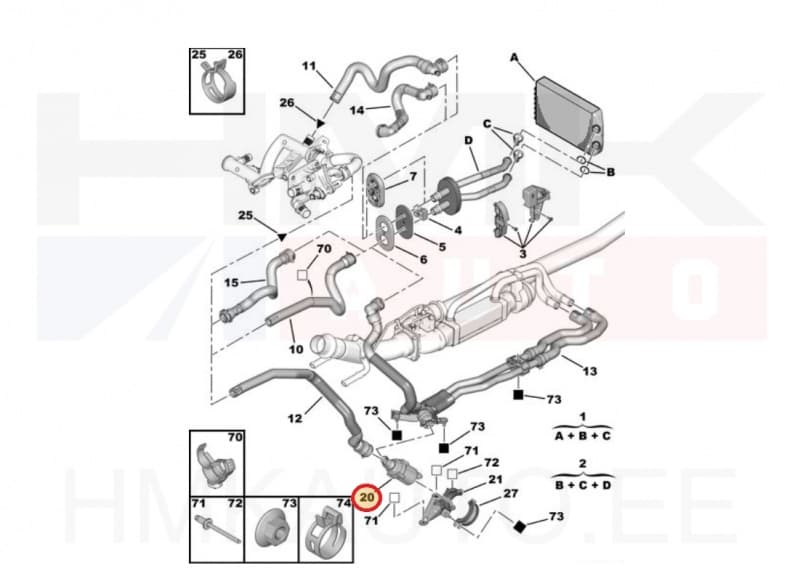 Elektriline veepump OEM Citroen/Peugeot