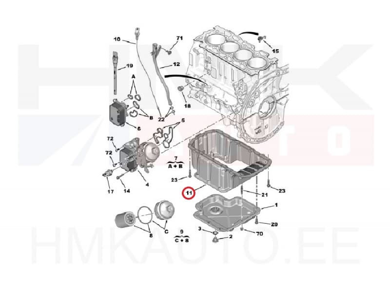 Õlivann ülemine OEM Citroen Jumpy/Peugeot Expert 2016- 1,5-1,6HDI