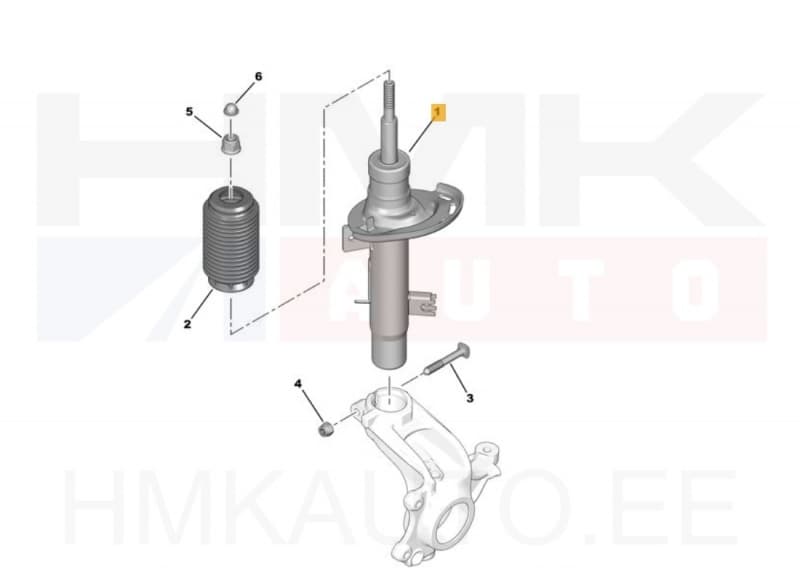 Amortisaator eesmine parem OEM Peugeot 2008