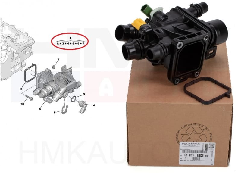 Termostaat korpusega OEM Citroen/Peugeot 1,2THP EB2ADT