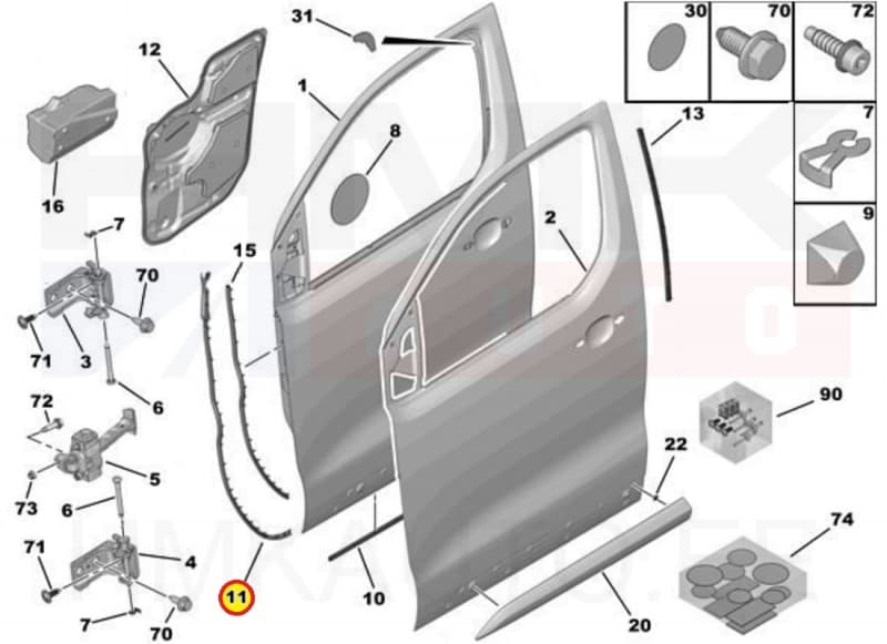 Esiukse serva tihend parem OEM Citroen Jumpy/Peugeot Expert 2016-