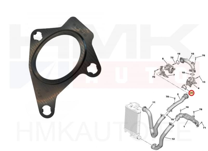 Turbo õhutoru tihend OEM Citroen/Peugeot 1,5BlueHDi DV5R