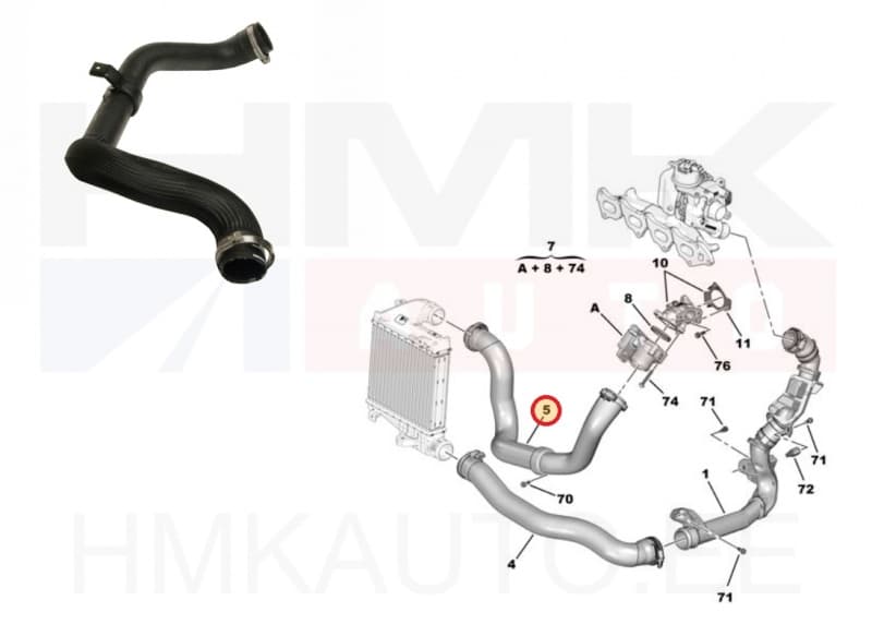 Turbo õhutoru OEM Citroen/Peugeot 2,0BlueHDi Euro6