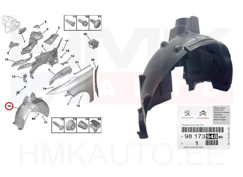 Esilogar vasak OEM Citroen C4 Picasso II