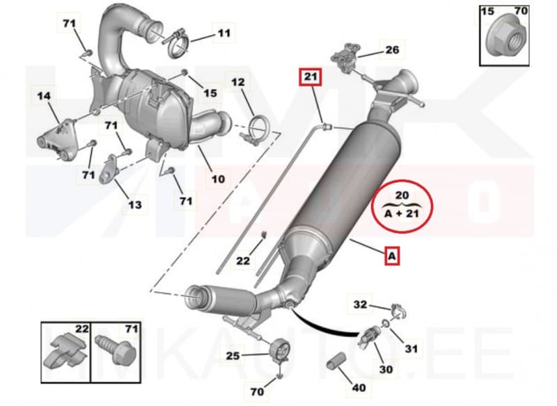 Tahmafilter(DPF/FAP) OEM Jumpy/Expert 2,0HDi EURO6.2 DW10FDCU 2016-