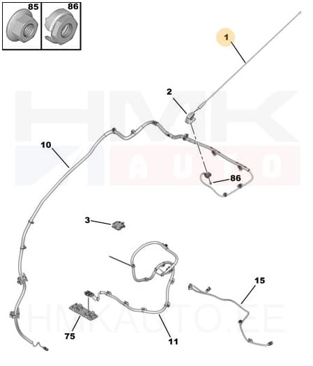Antenni vars OEM Citroen Berlingo/Peugeot Rifter 2018-