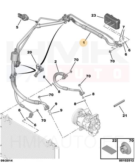 Konditsioneeri torud OEM Citroen/Peugeot