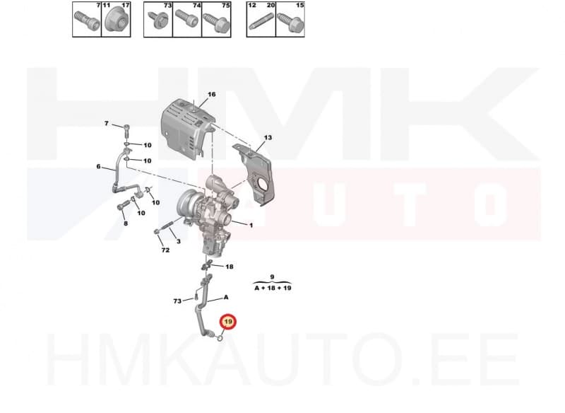 Turbo õli tagasivoolutoru tihend OEM Citroen/Peugeot 1,2THP