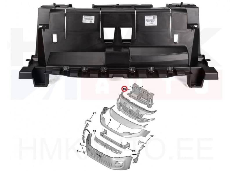 Esistange keskmine tugiraam OEM Citroen Berlingo/Peugeot Rifter 2018-