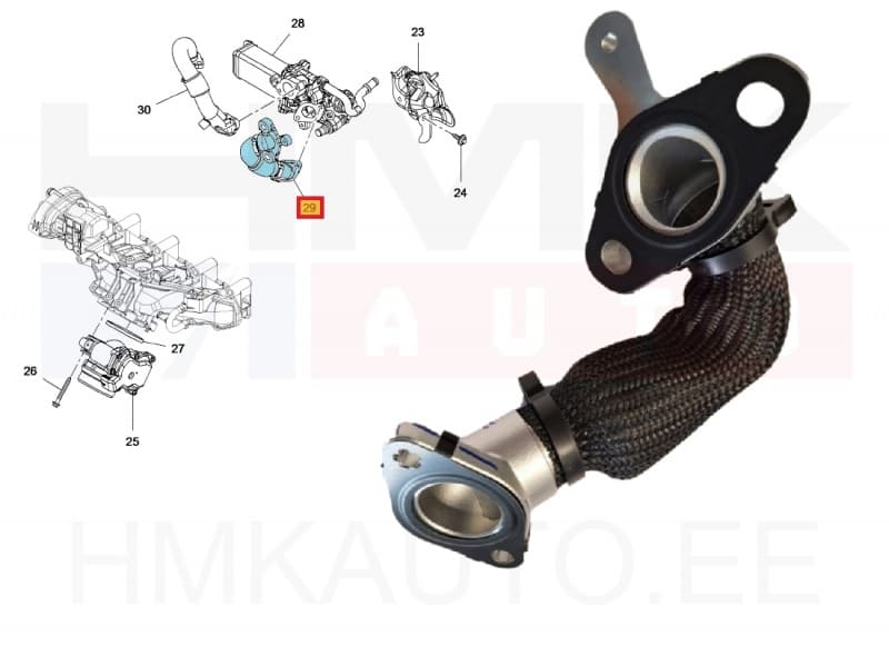 EGR toru OEM Renault Master 2,3DCI BiTurbo 2019- (M9T-716,726)