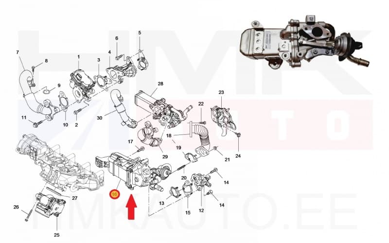 EGR moodul OEM Renault Master 2,3DCi 2019- Euro6 M9T-716