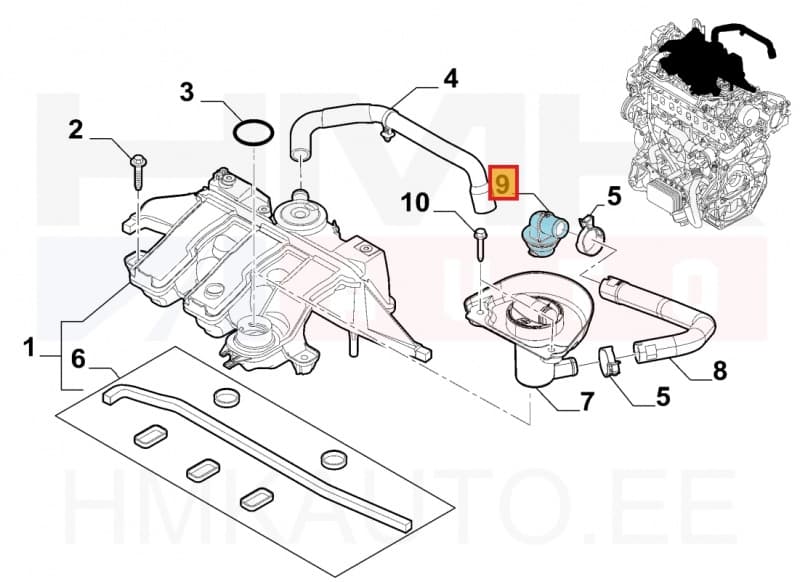 Õlivalamistoru otsik OEM Renault Trafic III 2014-