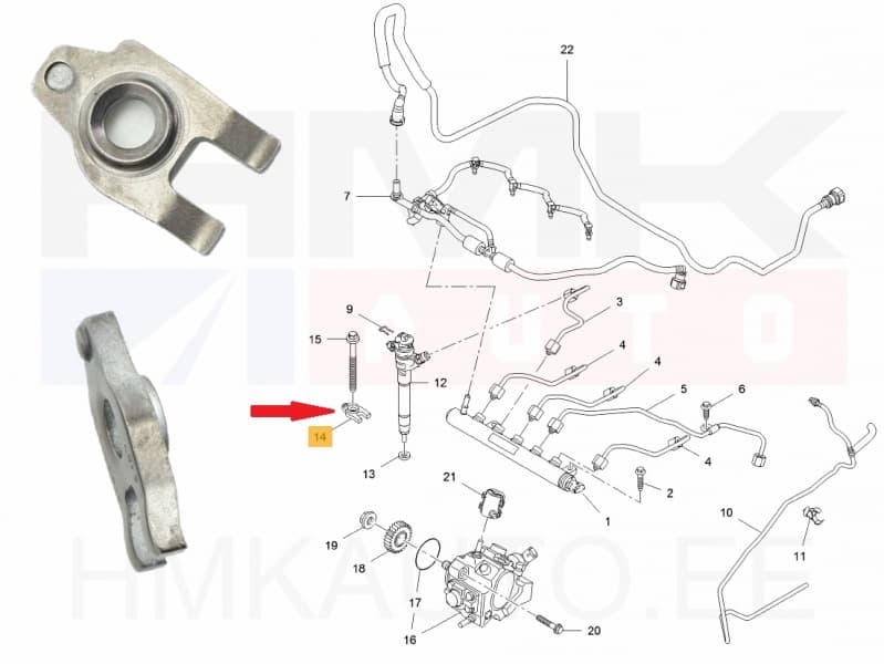 Pihusti kinnitusklamber OEM Renault 1,6DCI