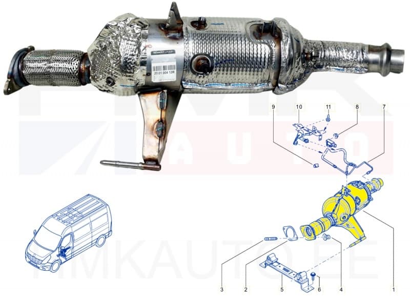 Tahmafilter(DPF/FAP) OEM Renault Master III 2,3DCI 2016- (M9T-704,706)