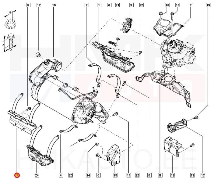 Katalüsaatori tugi OEM Renault 1,5dCi
