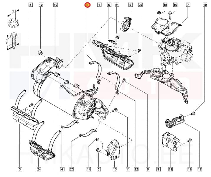 Katalüsaatori klamber OEM Renault 1,5dCi