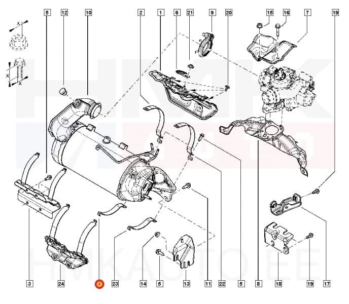 Katalüsaatori klamber OEM Renault 1,5dCi
