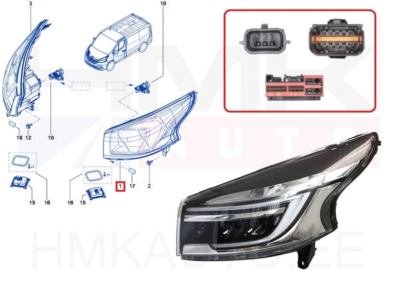 Esituli vasak LED OEM Renault Trafic 2018-21