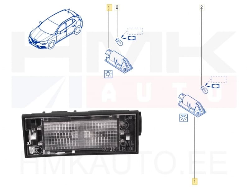 Numbrilaua valgusti OEM Renault Master III/Megane IV 2018-
