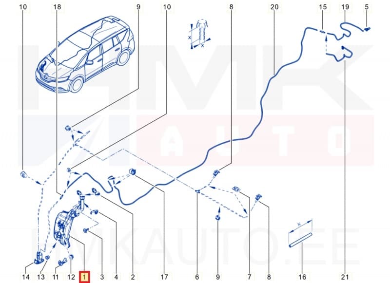 Klaasipesupaak OEM Renault Espace V