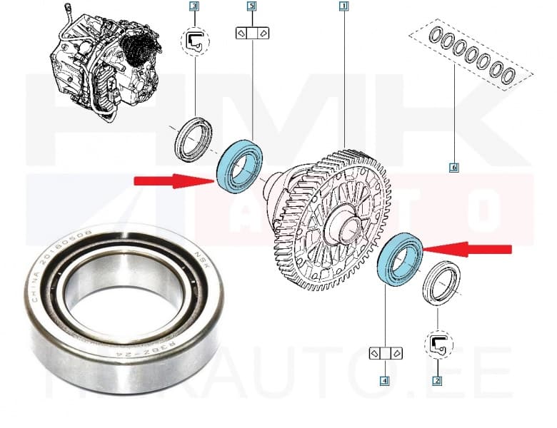 Käigukasti laager (differentsiaal) 38X65X20 OEM Renault