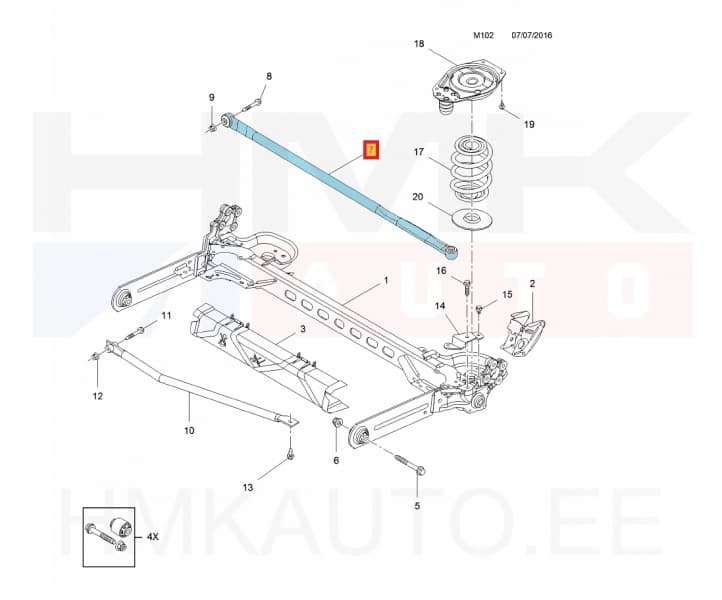 Tagasilla tugivarras OEM Renault Trafic III 2014-