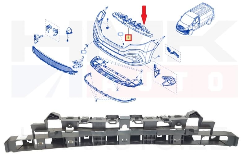 Esistange löögileevendi OEM Renault Trafic III 2014-