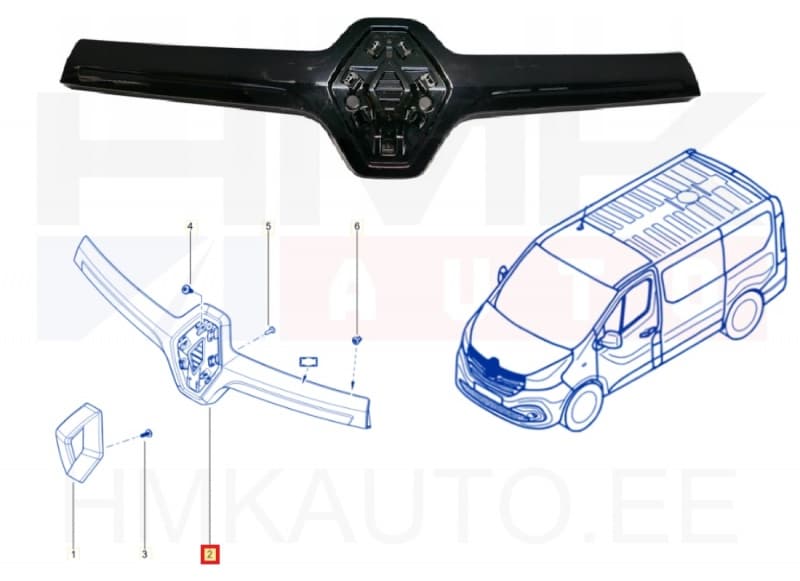 Kapoti iluliist OEM Renault Trafic III 2019-